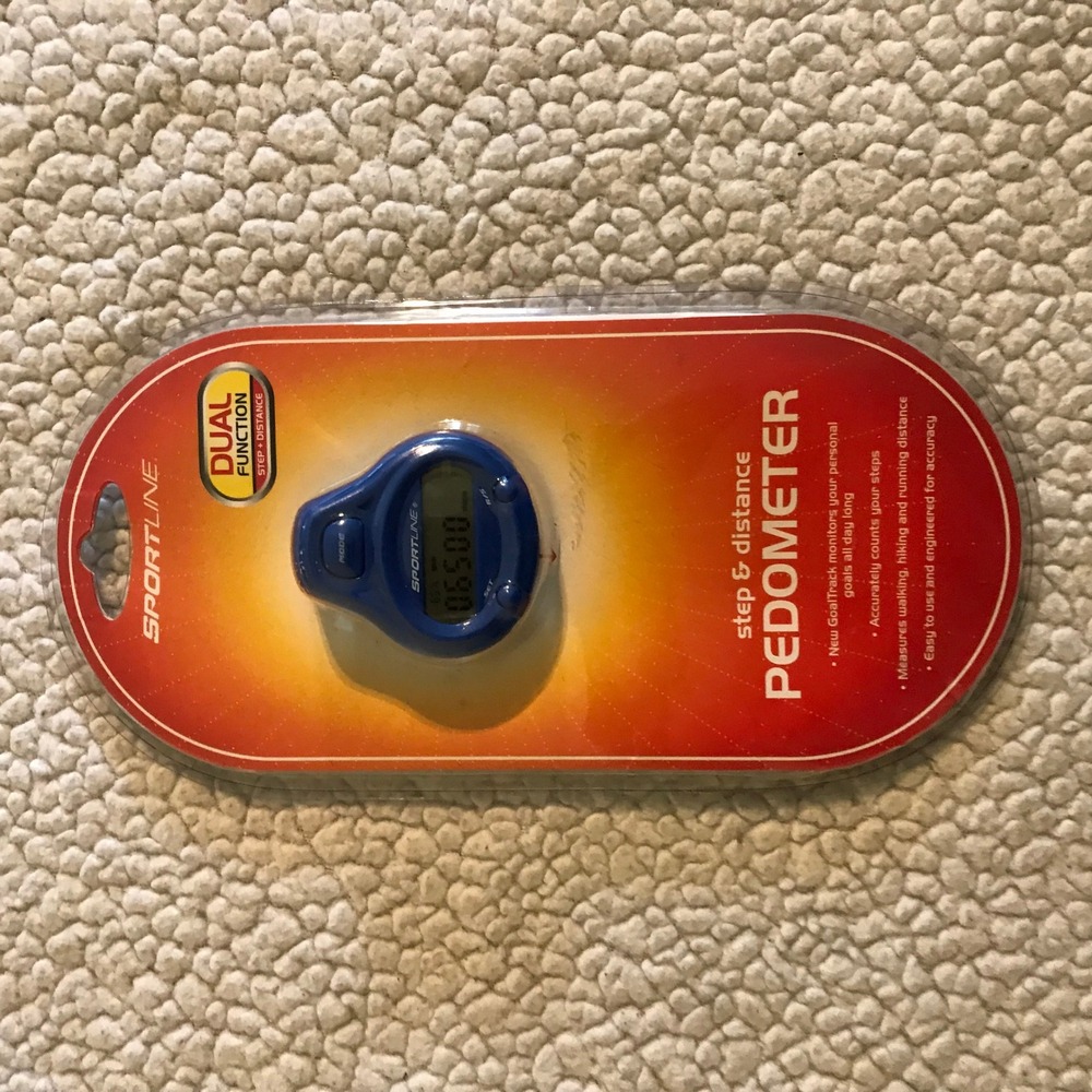 Sportline Dual Function Step and Distance Pedometer Blue GoalTrack SB4202BL NEW